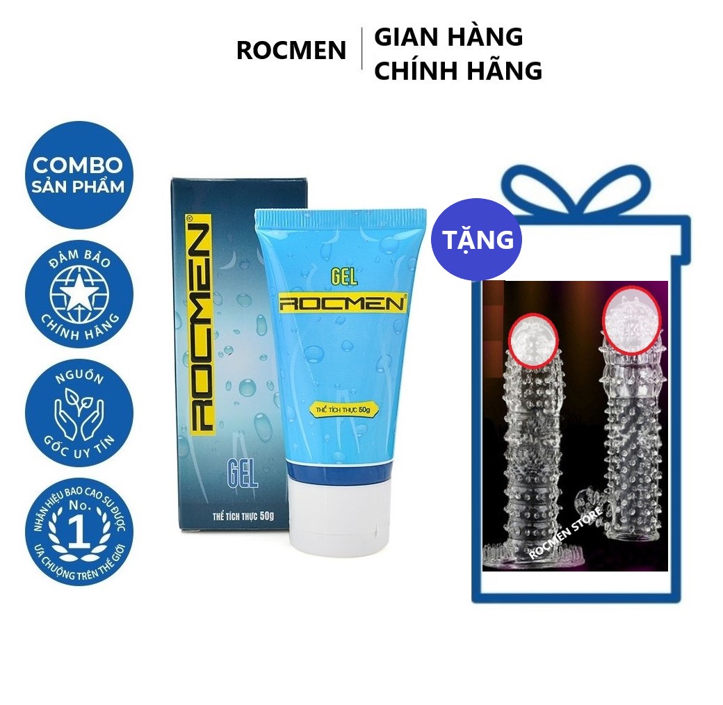 [HCM]Bộ 1 Gel bôi trơn Brazil Rocmen gốc nước 50g tặng 1 bao cao su kiểu dùng nhiều lần