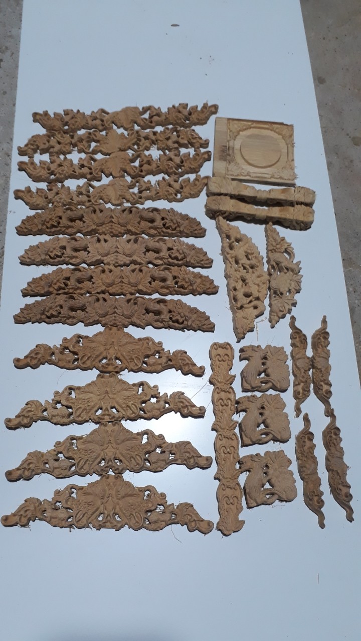 Combo đủ Bộ 34 chi tiết hoa trạm cho lồng vuông bằng tre