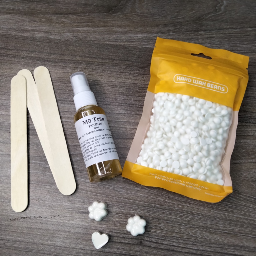 [Hot] 100G Sáp wax lông cao cấp + Mỡ trăn dưỡng da