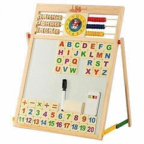 Bảng Ghép Nam Châm 2 Mặt Bằng Gỗ Cho Bé Học Chữ Cái Và Số Thông Minh, Bảng từ 2 mặt tiện dụng cho bé học tập, vui chơi, Bộ đồ chơi trí tuệ cho bé