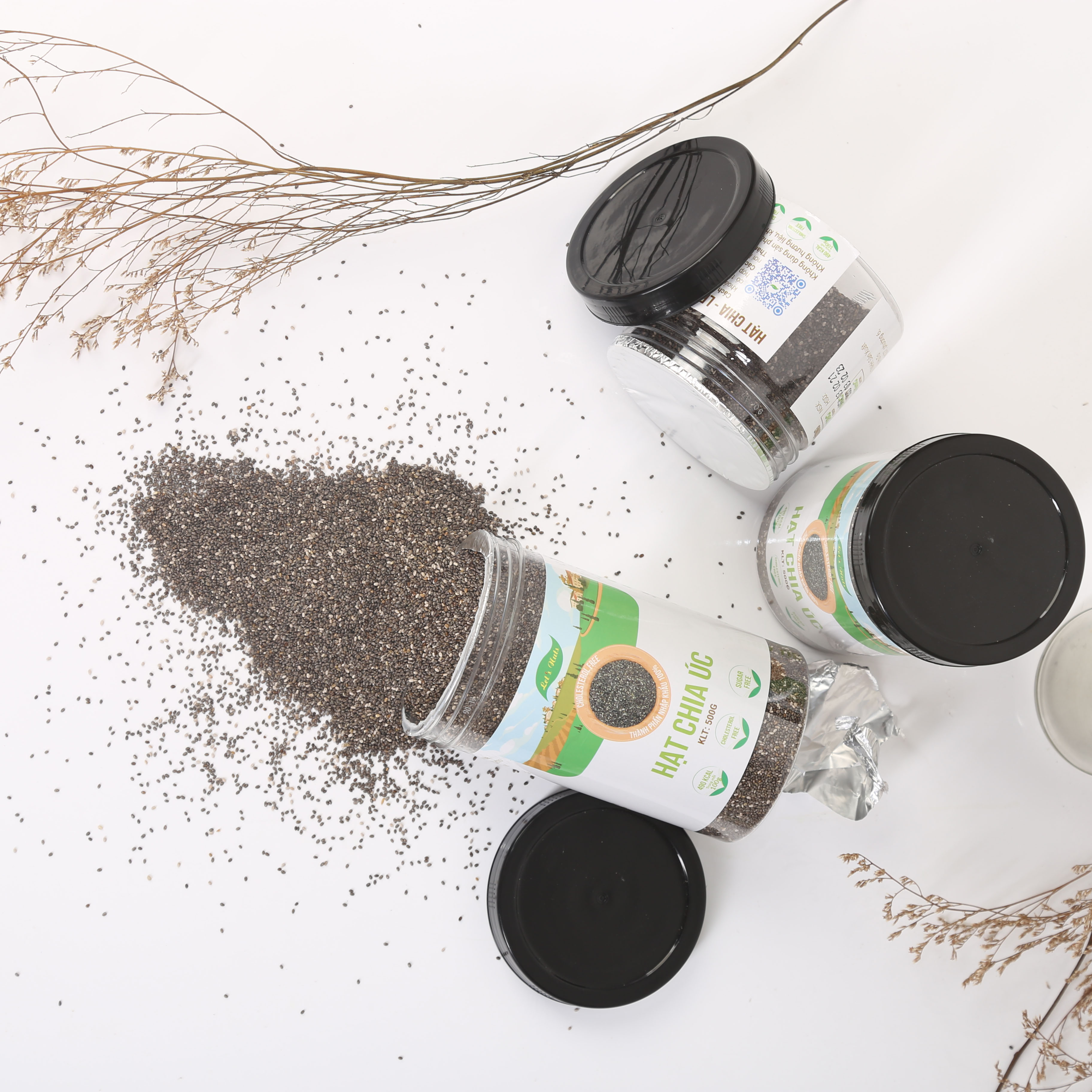 Hạt chia Let's Nuts hộp 200-500g giúp giảm cân, bổ sung dinh dưỡng phù hợp cho người ăn healthy