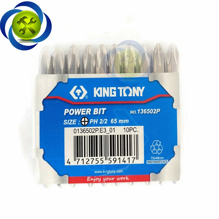 [HCM]Mũi vít hai đầu bake PH2 Kingtony 136502P dài 65mm (10 cây/vỉ)