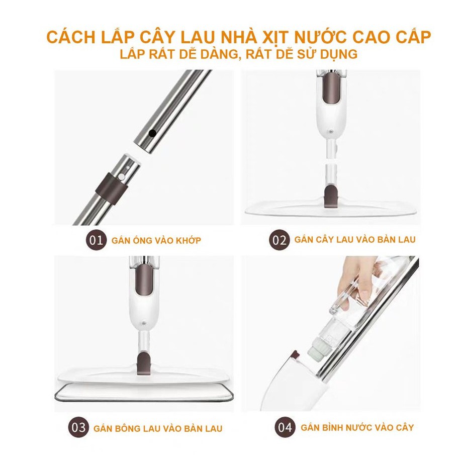 [LOCK&LOCK CHÍNH HÃNG] Cây lau nhà Lock&Lock dạng xịt nước ETM461