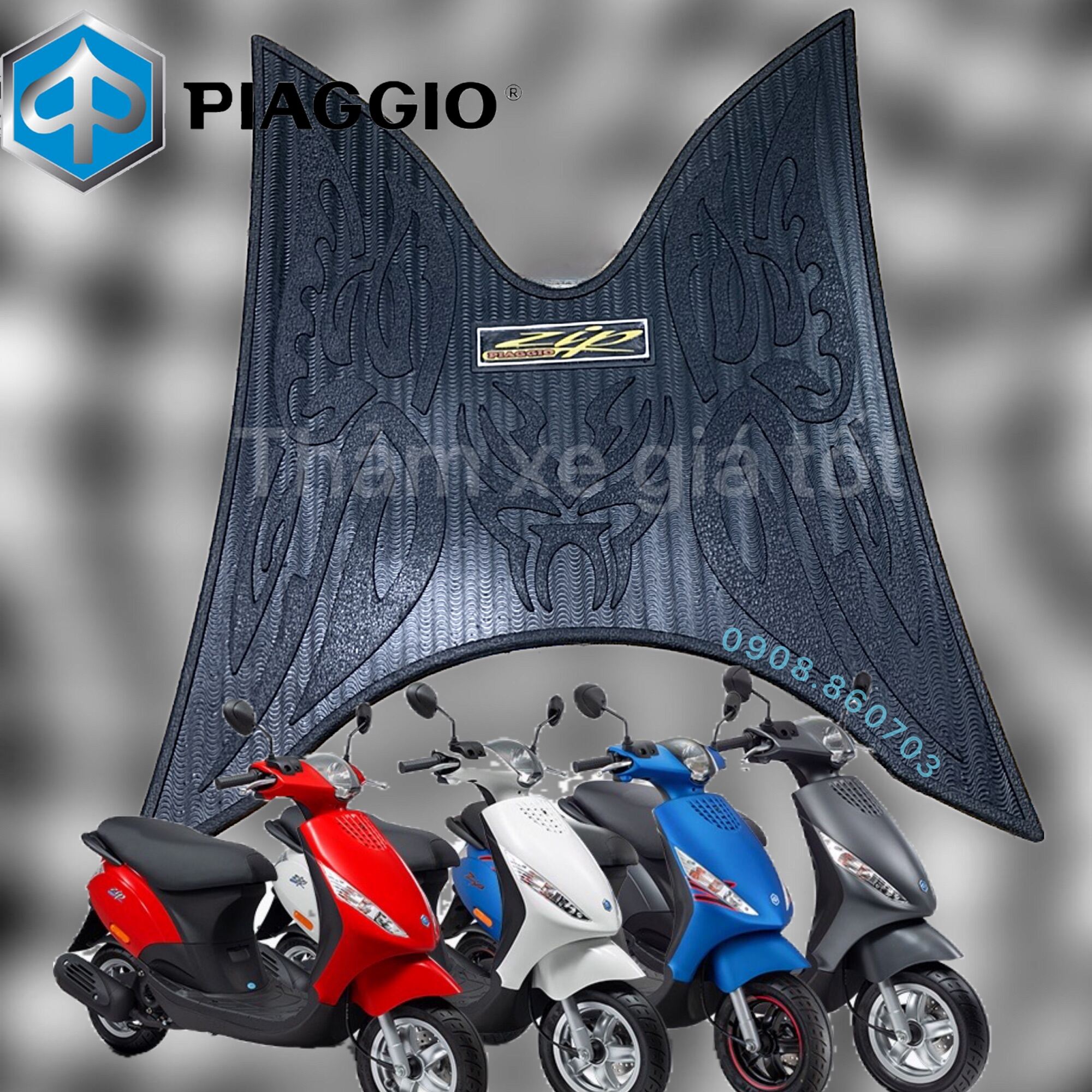 Thảm cao su lót sàn xe, thảm xe Piaggio Zip