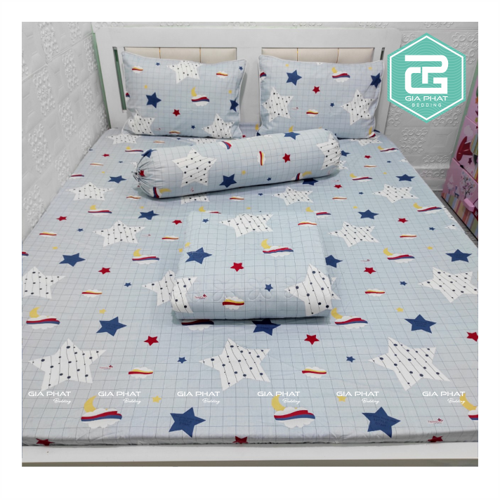 Bộ ga gối Thắng Lợi {5 món} 100% Cotton chuẩn logo ( 1 chăn + 1 ga bọc + 2 vỏ gối nằm + 1 vỏ gối ôm -inbox chọn mẫu )