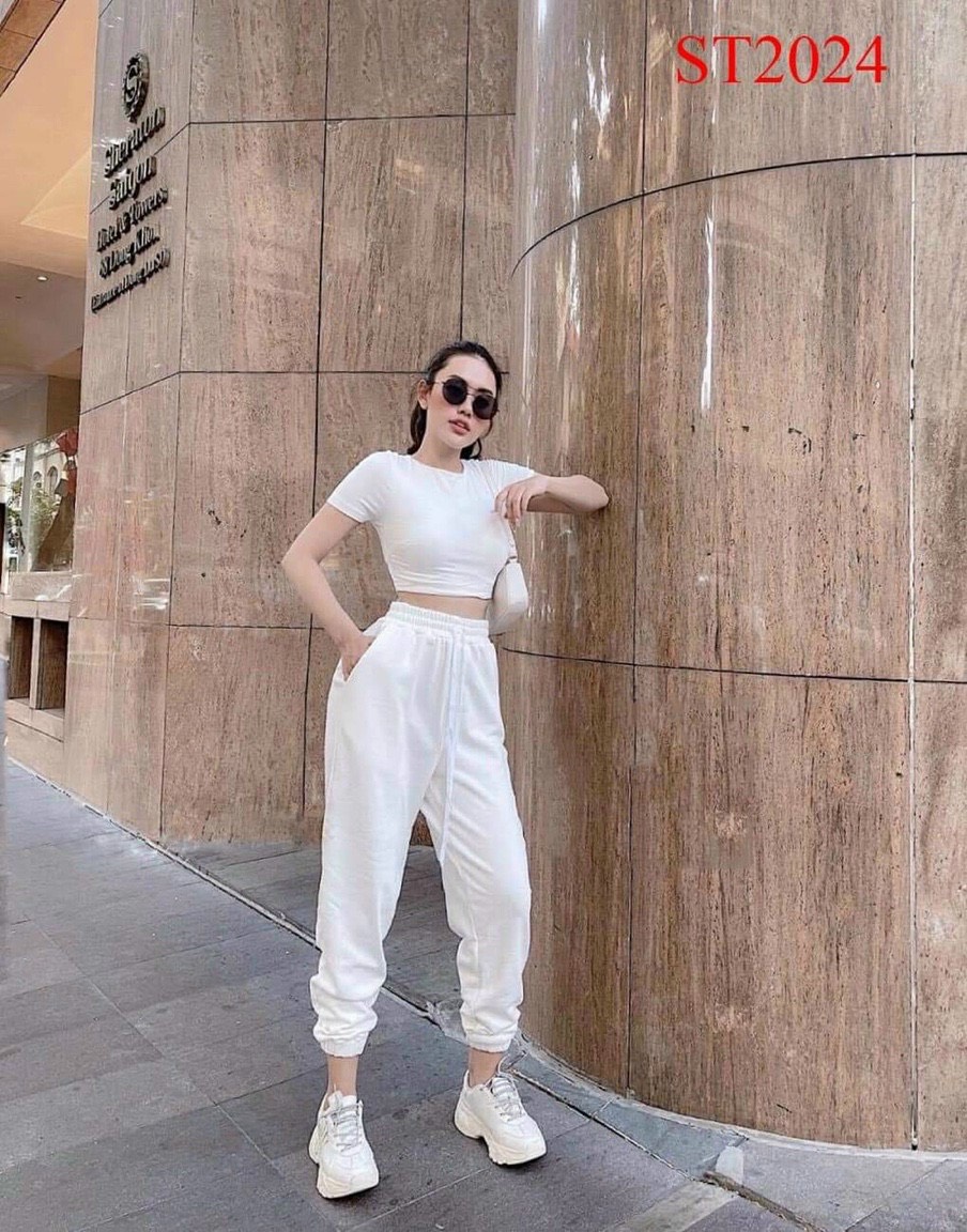 [HCM]Áo kiểu croptop kèm quần dễ thương