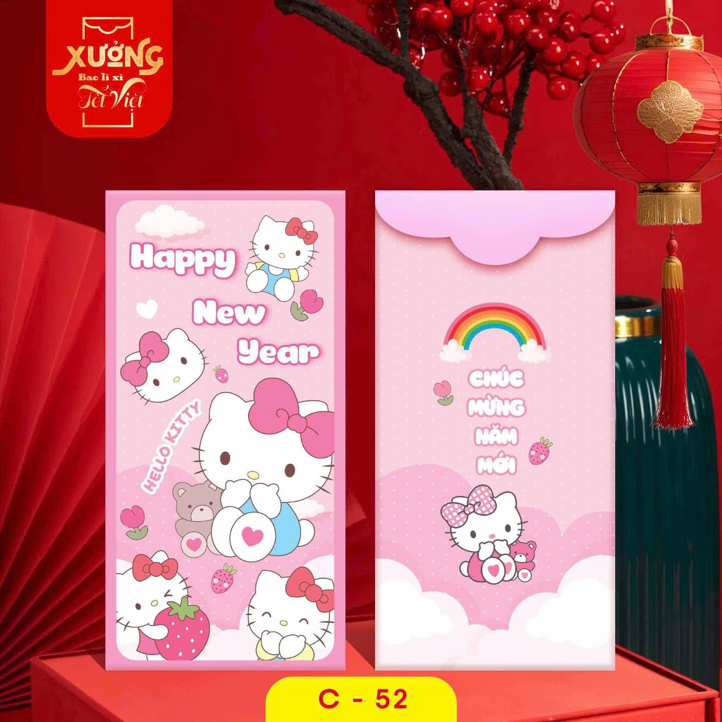 Combo 10 cái bao lì xì hoạt hình Chibi siêu dễ thương