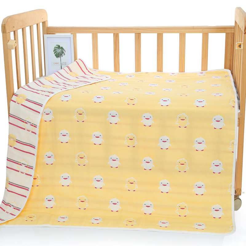 Chăn, Mền Cotton nguyên chất mềm mại 6 lớp họa tiết xinh xắn cho bé 110 x 110cm