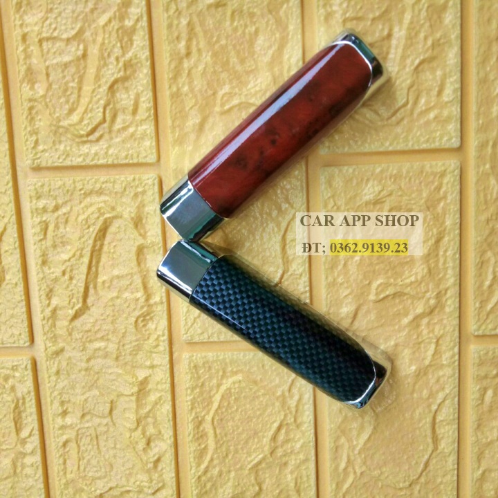 ốp cần phanh tay ô tô vân gỗ và vân carbon