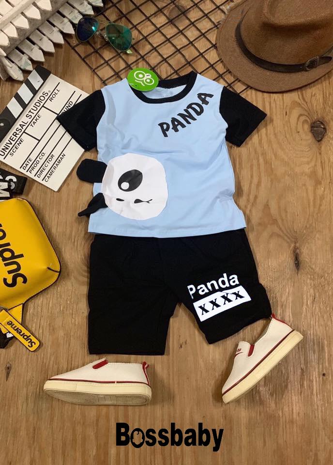 Bộ Đồ Trẻ Em .Quần Áo Cho Bé Trai,Túi Gấu Trắng PHỐI TAY THEO MÀU QUẦN Cho Bé Từ 6kg-26kg.