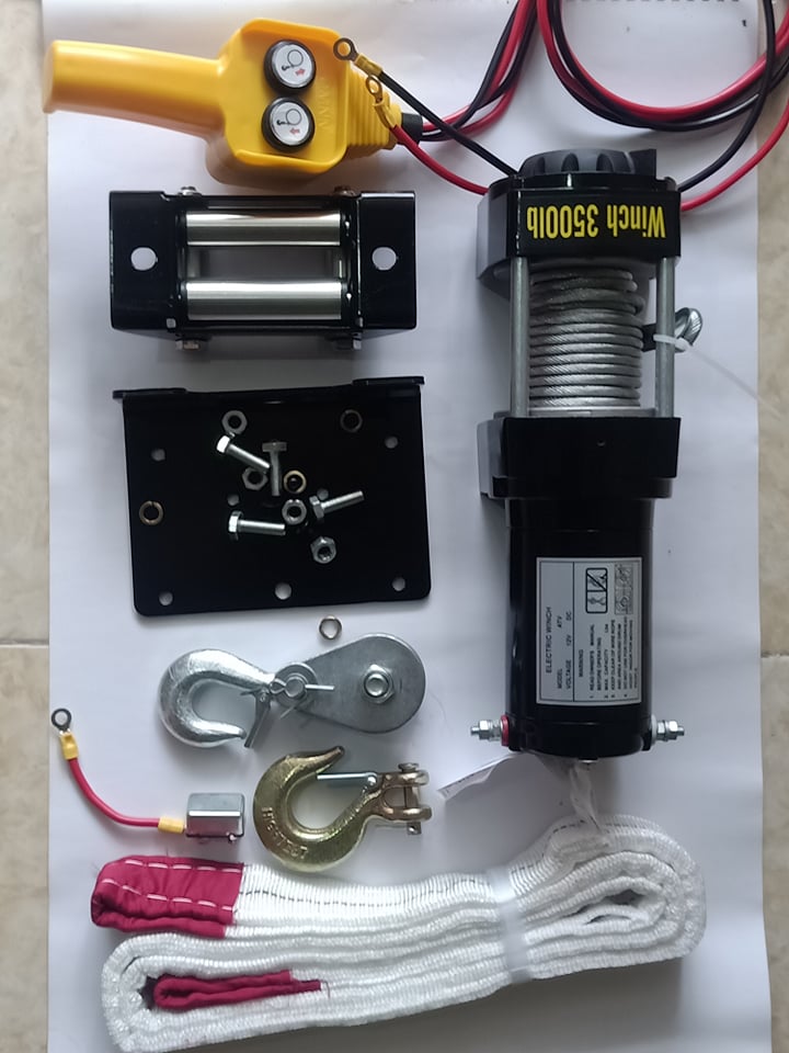 tời điện , tời điện 12v - 3500lbs