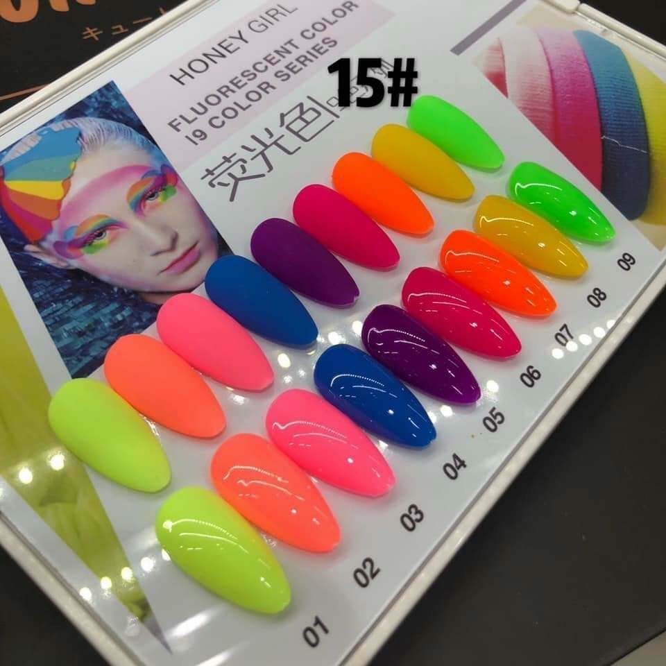 Sơn móng tay nail , Sét sơn gel NEON 9 màu , tặng bảng