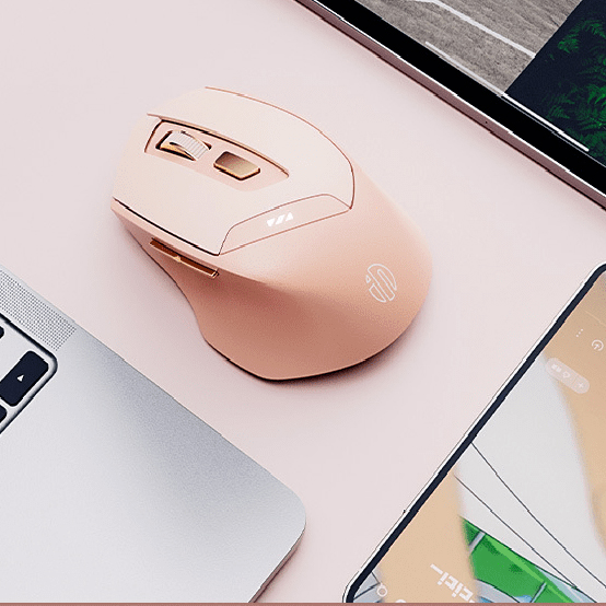 Chuột không dây pin sạc INPHIC DR8 hỗ trợ wireless kiêm bluetooth 4.0 / 5.0 - Silent click không âm thanh (hồng kute) Nhất Tín Computer