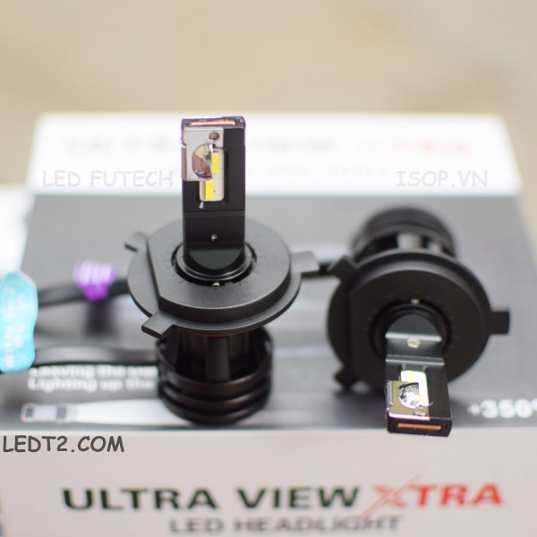 [LEDT2 ISOP] Đèn pha LED Ultra View XTRA +250% chính hãng [Bảo hành 6 tháng]