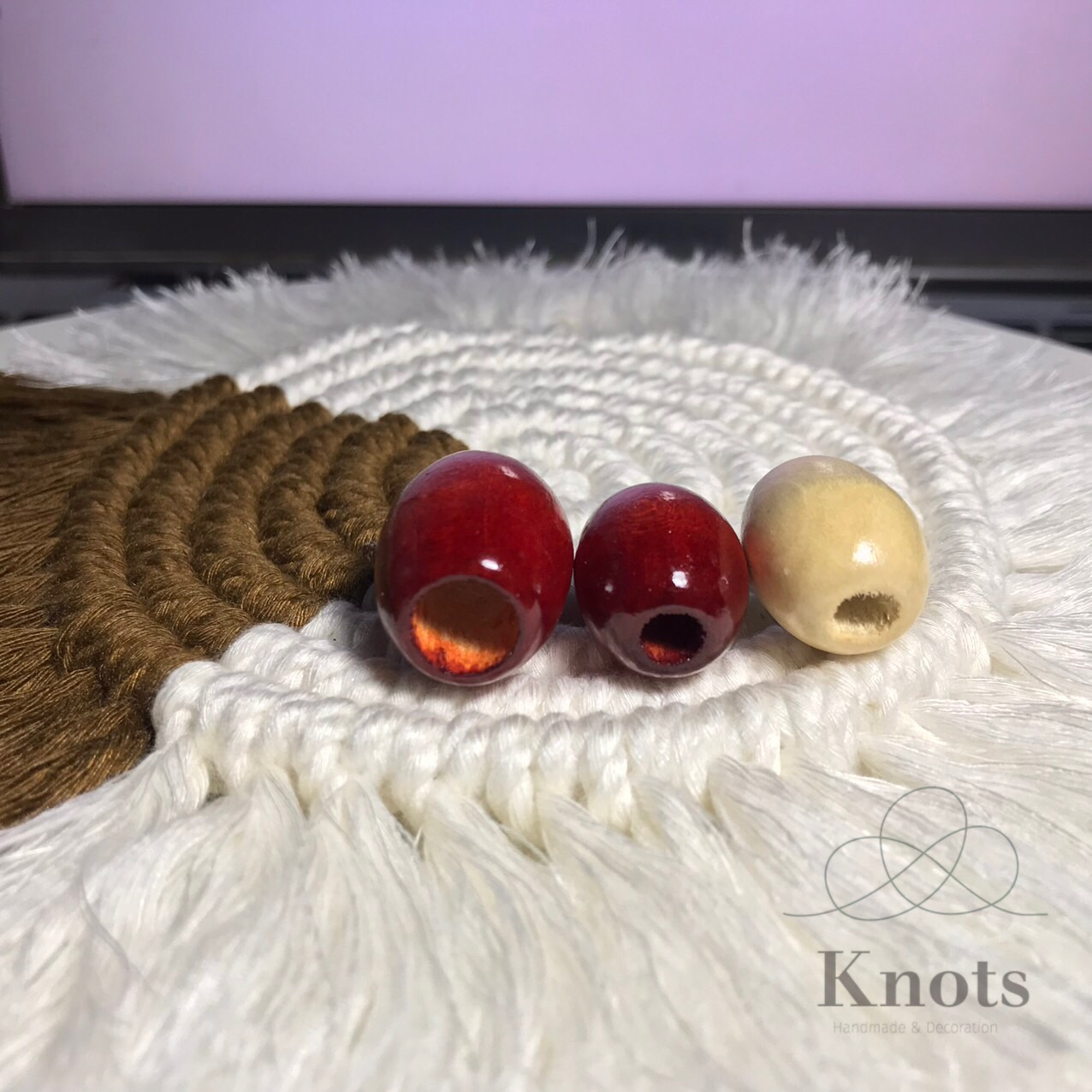 Hạt gỗ bầu Macrame/ Hạt gỗ trang trí