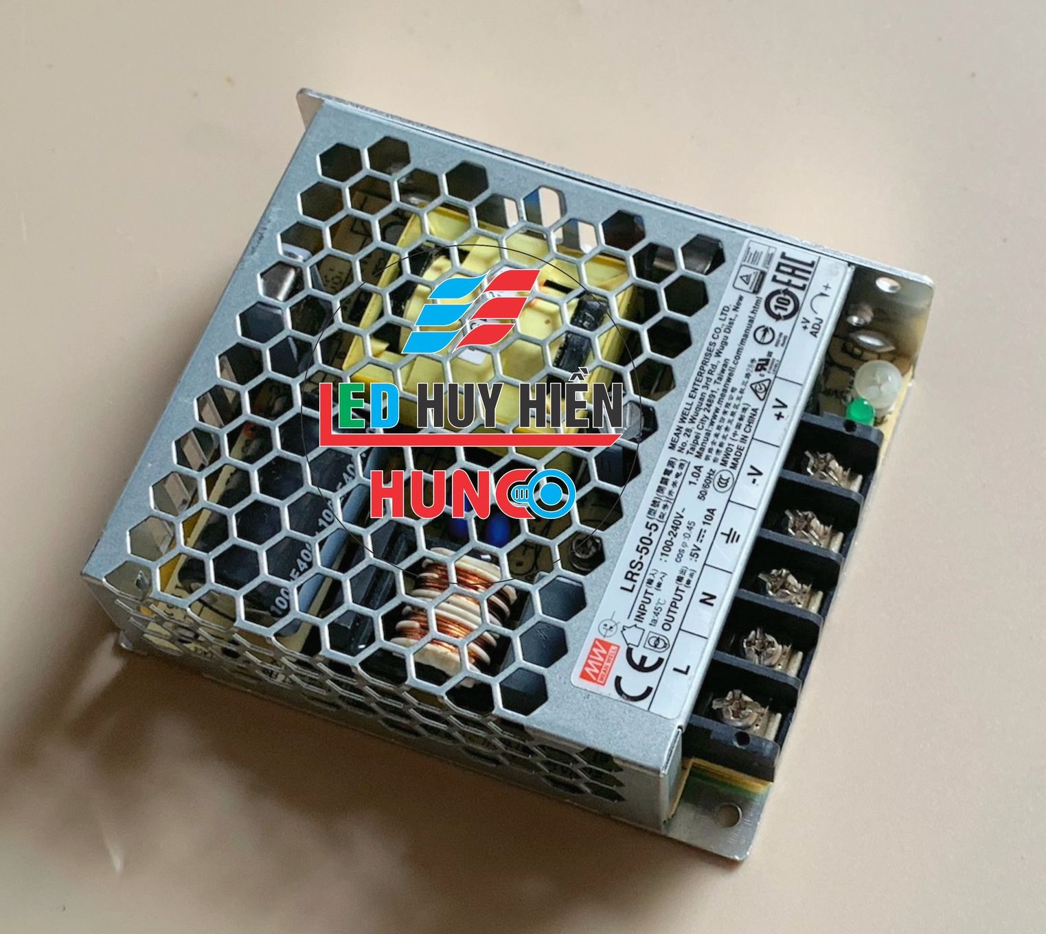 Nguồn 5V - 10A ( 50W) MEANWELL đã qua sử dụng ( Nguồn 5V10A mean well chính hãng tháo máy )
