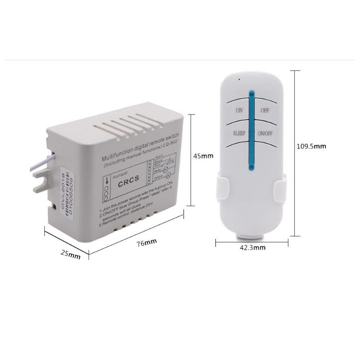 Công tắc điều khiển từ xa không dây sóng RF xuyên tường 1 Kênh - Công tắc RF xuyên tường CHOTO CT559
