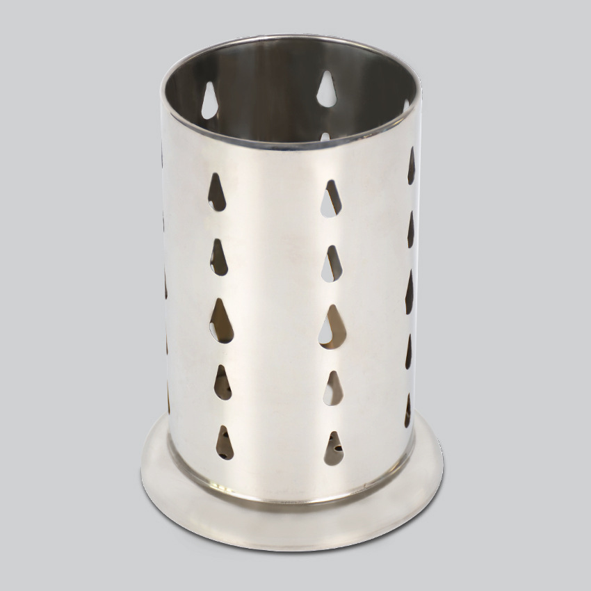 Ống đựng đũa inox hình tròn có lỗ thông thoáng, ráo nước