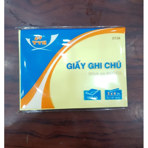 Giấy note 3x4 vàng tth