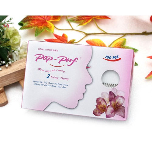 Bông Tẩy Trang 2 CÔNG DỤNG - POP PUF 100pcs