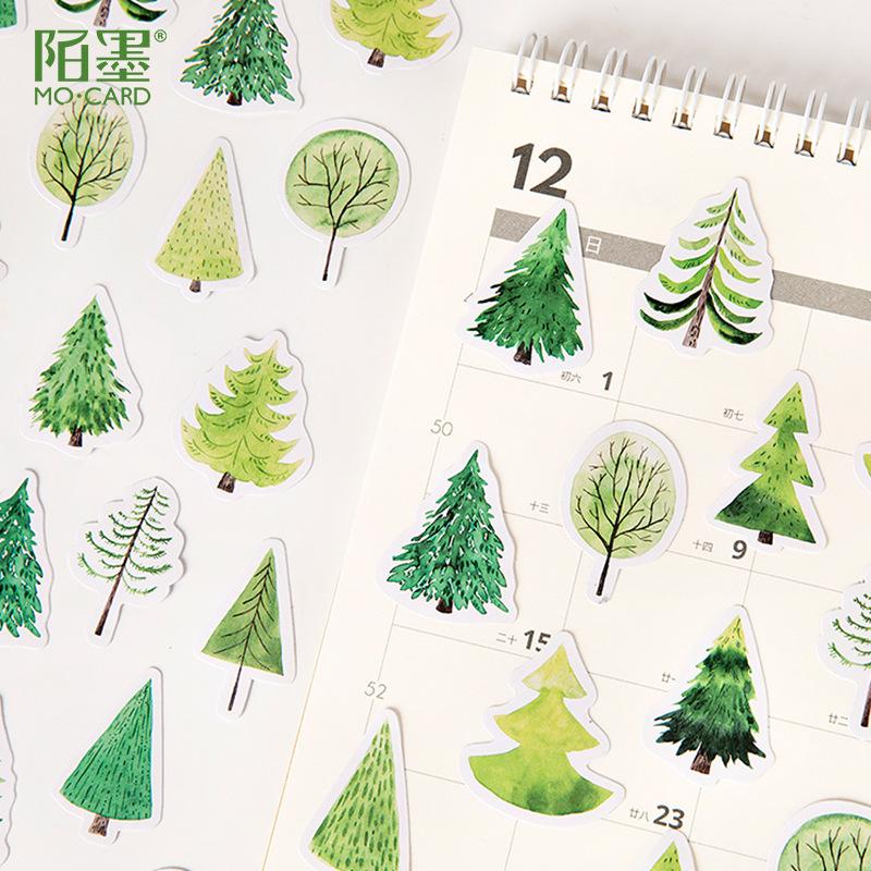[HCM]Hộp 45 sticker Cây Rừng trang trí planner scrapbook