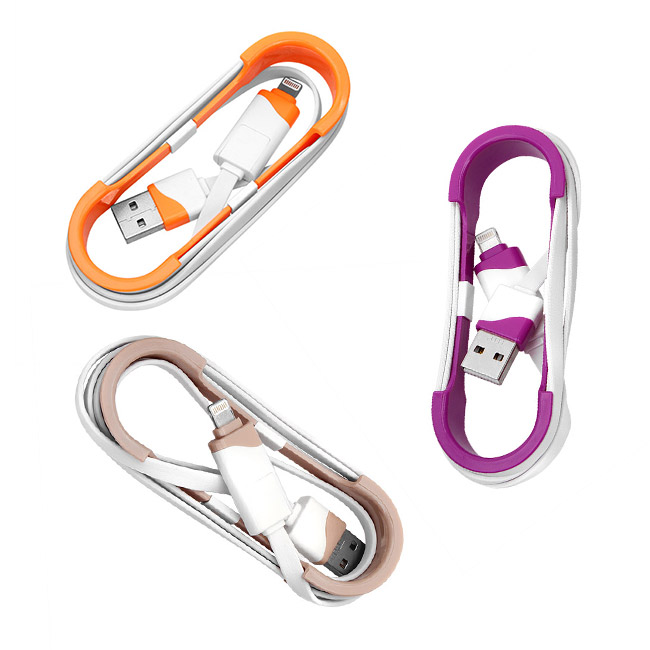 Cáp sạc Lightning dây dẹp nhiều màu dành cho điện thoại
