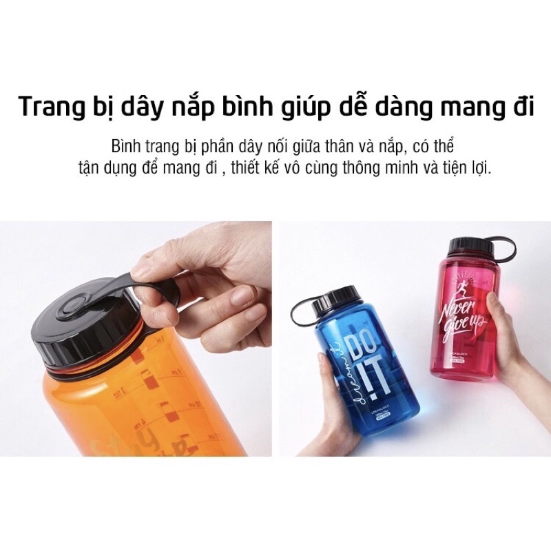 Bình Nước Thể Thao Nhựa Tritan LockLock Dung Tích 1L ABF610