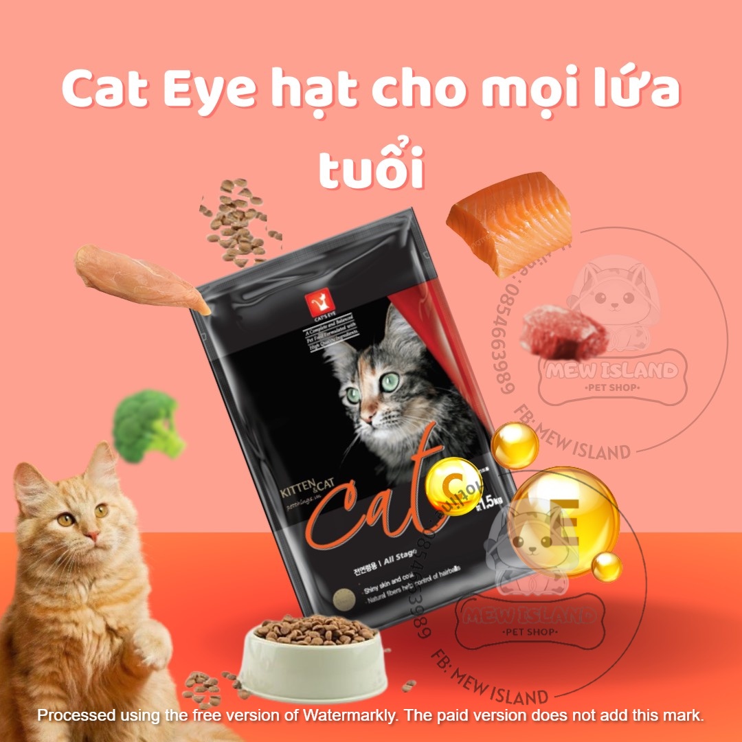 [1kg] Hạt CatEyes, hạt khô Hàn Quốc, thức ăn cho mèo mọi lứa tuổi