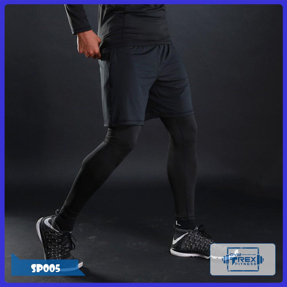 Combo 2 in 1 quần đùi và quần legging nam Pro combat Gym Trex SP005 (Men Pants, legging pant,đồ tập quần áo gym, mẫu short ngắn)