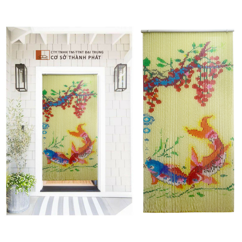 Màn hạt nhựa mẫu cá chép, cá hoa sen 1.2m x 2m Đại Trung