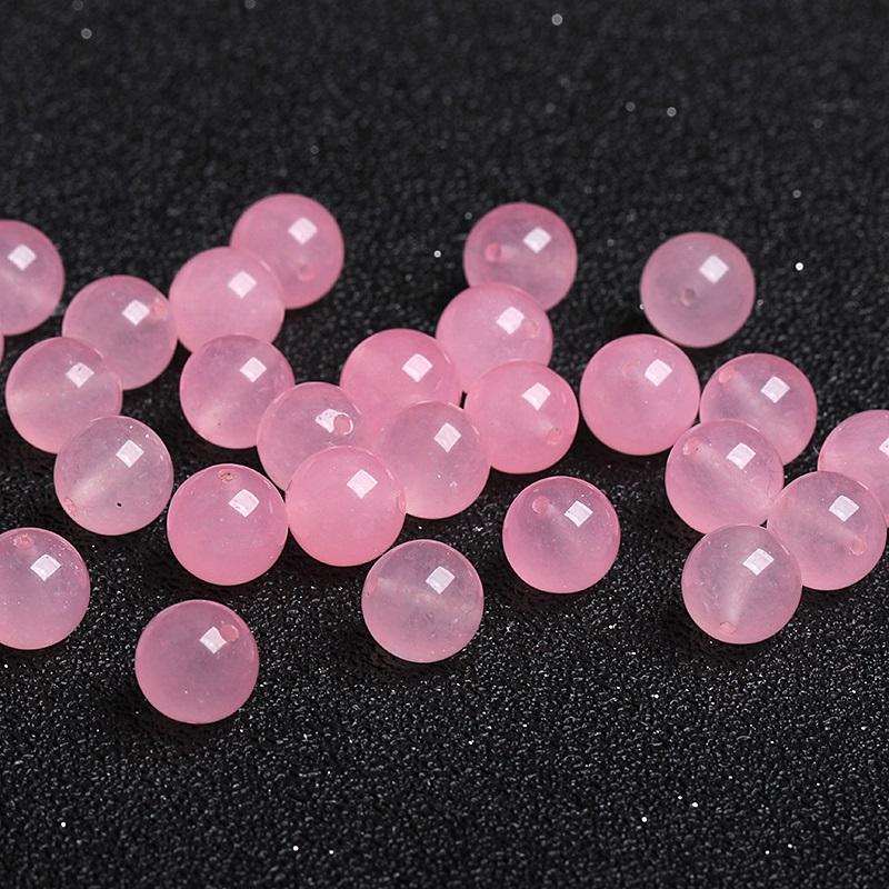 Hạt đá thạch anh hồng tự nhiên Natural rose quartz dùng làm sản phẩm handmade DIY
