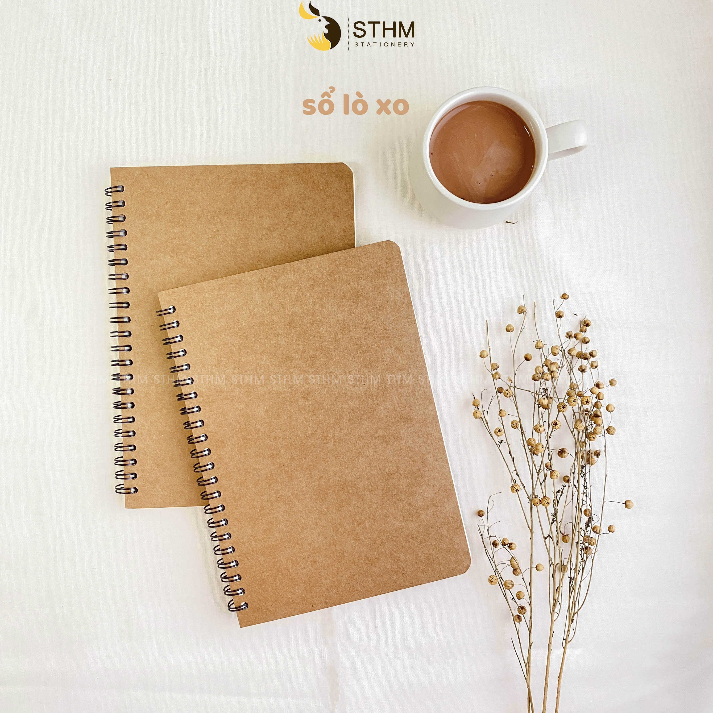 STHM stationery - Basic notebook - 160 trang 80gsm - Bìa kraft Âu
