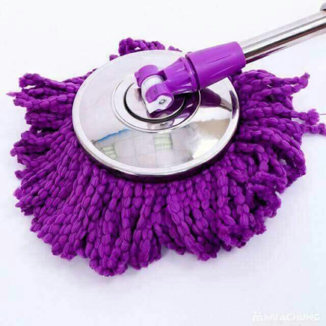 CÂY LAU NHÀ MÂM INOX XOAY 360 ĐỘ, BÔNG LAU SIÊU THẤM HÚT, LAU KHÔ CỰC NHANH - CÂY LAU NHÀ ĐỒ BỀN CAO CẤP - TẶNG KÈM BÔNG LAU THEO CÂY