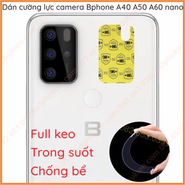 Dán cường lực camera Bphone a40 a50 a60 nano, bảo vệ cam