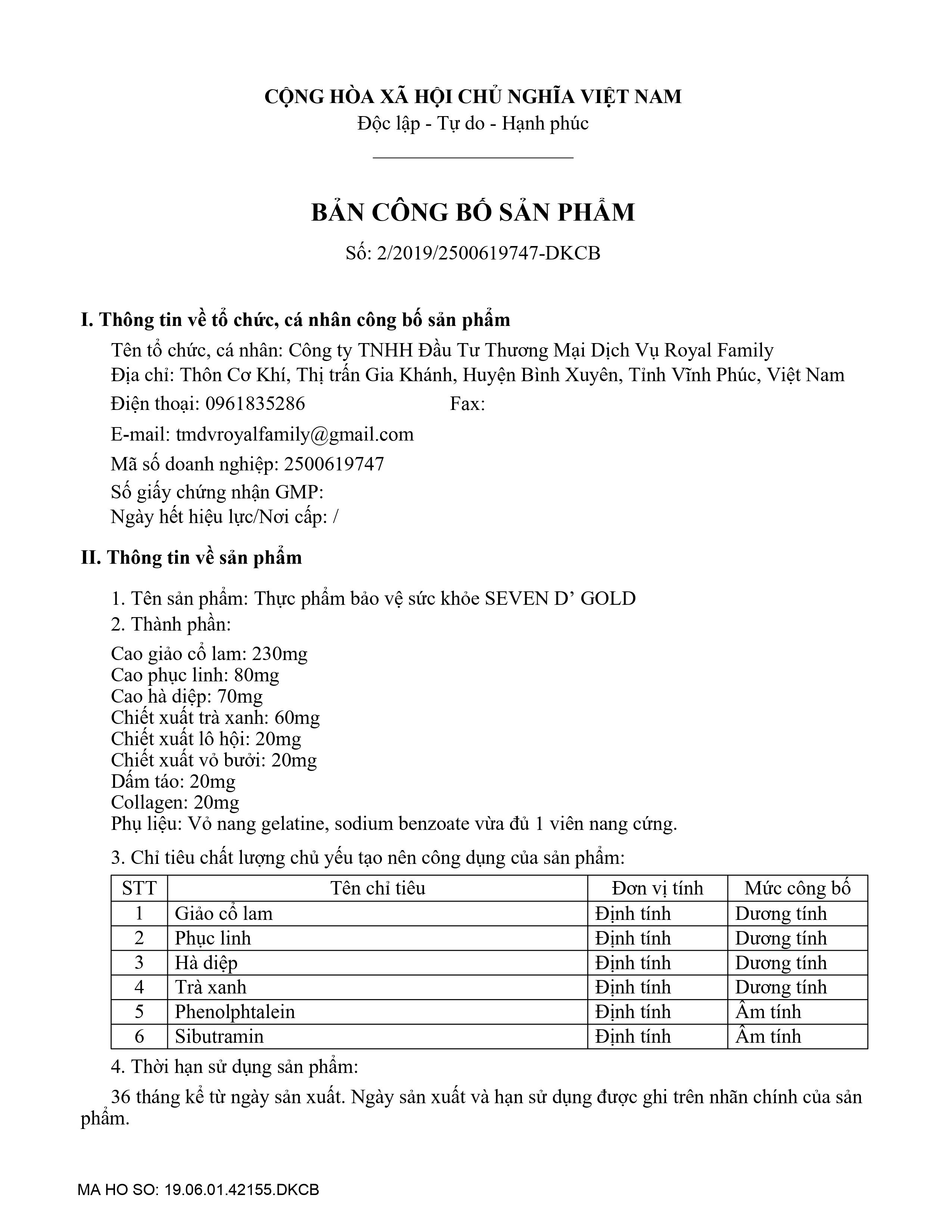 [DATE MỚI ] Viên Uống Giảm Cân Seven D_Gold