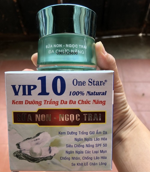KEM SỮA NON NGỌC TRAI DƯỠNG TRẮNG DA ĐA CHỨC NĂNG VIP 10 ONE STAR