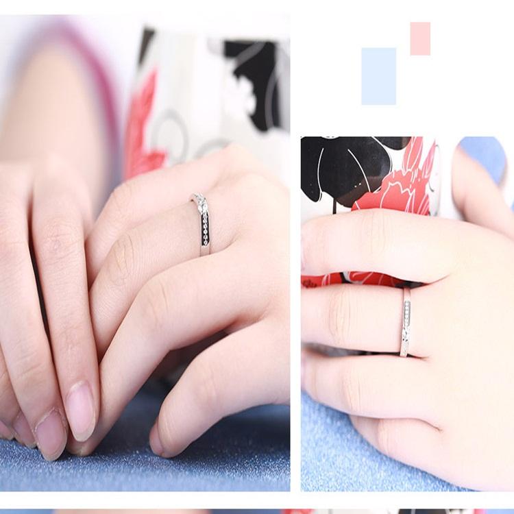 [HCM]Nhẫn đôi bạc ý S925 thời trang Hàn NC14