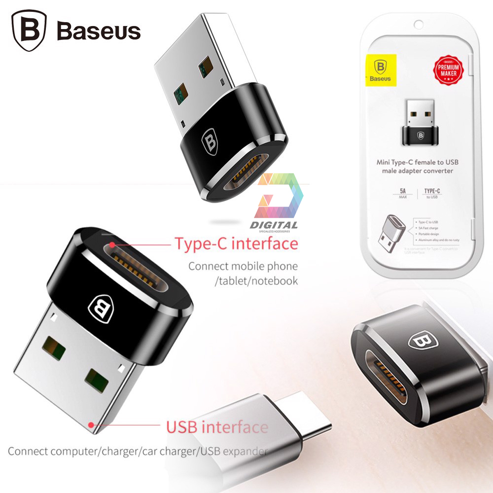 Đầu Chuyển USB Type A Sang USB Type C Tốc Độ Cao Baseus (USB Type C to Type A Adapter/ Converter)