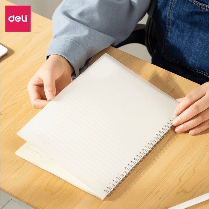 Sổ Tay Bìa Trong Chính Hãng Deli, Sổ Ghi Chép A5/B5 Gáy Xoắn 120 Trang Kẻ Ngang, Vở Lò Xo Dành Cho Học Sinh Sinh Viên
