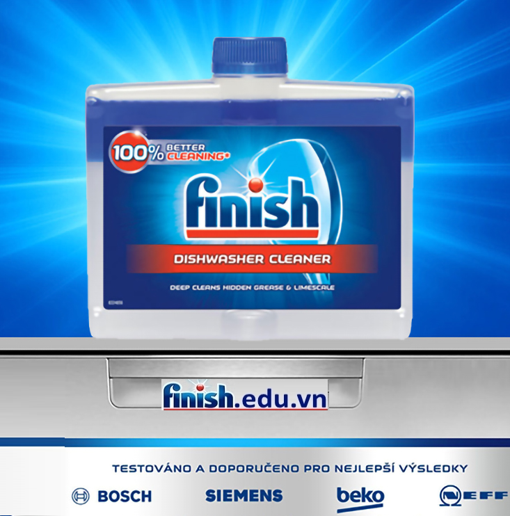 Nước vệ sinh bảo trì máy rửa bát chén Finish