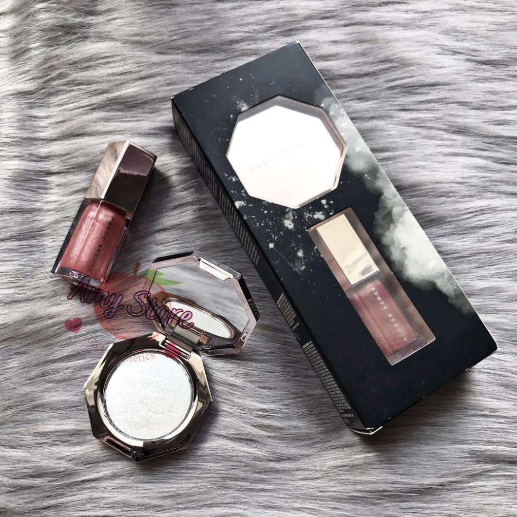 Set Fenty mini son bóng Fussy và phấn highlight (có tách lẻ)