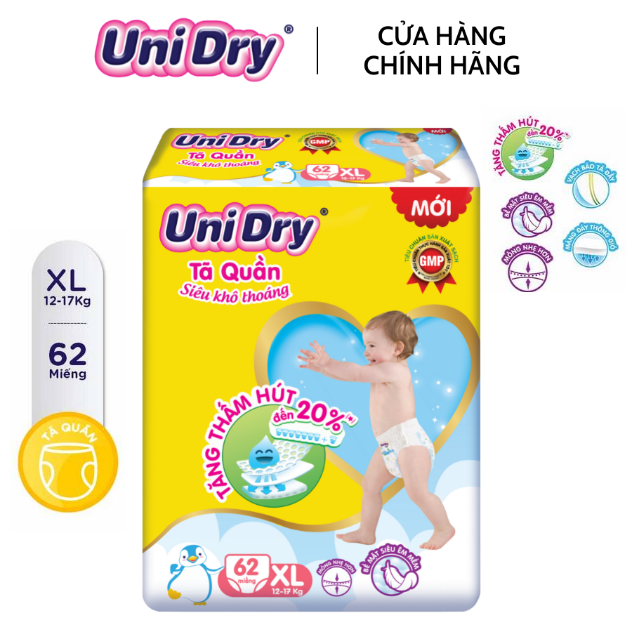 Bỉm/Tã Quần/Dán Unidry [M76 L68 XL62]