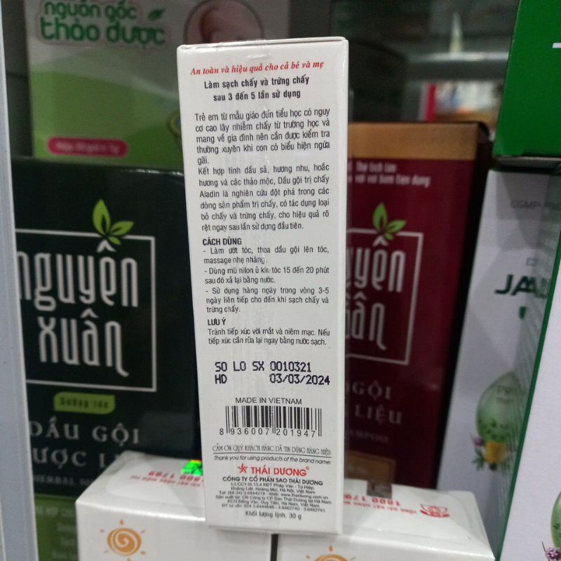 DẦU GỘI DƯỢC LIỆU ALADIN - HẾT CHẤY, CHÍ