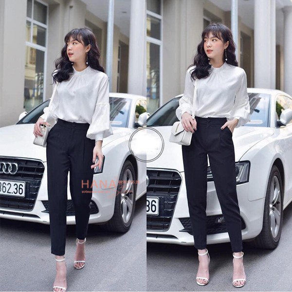 Quần nữ công sở baggy mã 2khuy Hàng Mới_m037 (Baggy tuyết mưa công sở 2 khuy)