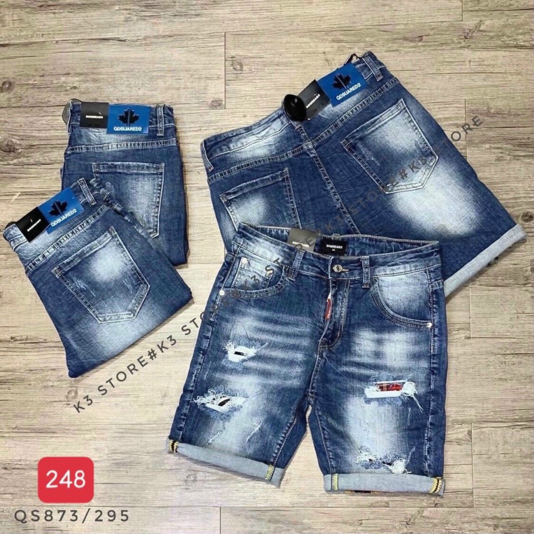Quần jean short xì tin năng động cho nam tm0017