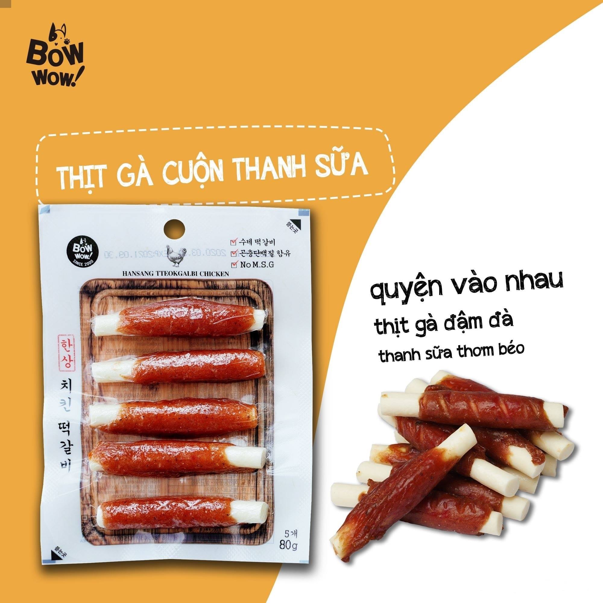 [HCM]Thịt Gà cuộn Thanh Sữa Bowwow - Hàn Quốc