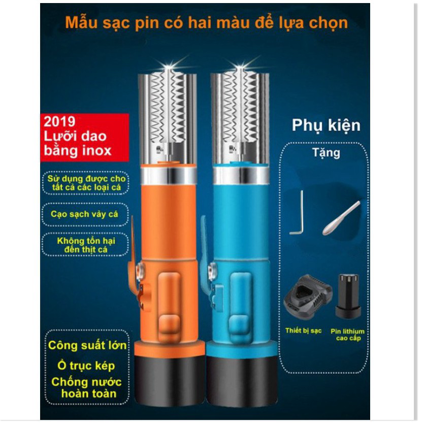 Tony Decor - Máy đánh vảy cá lưỡi thép không dây sử dụng pin sạc