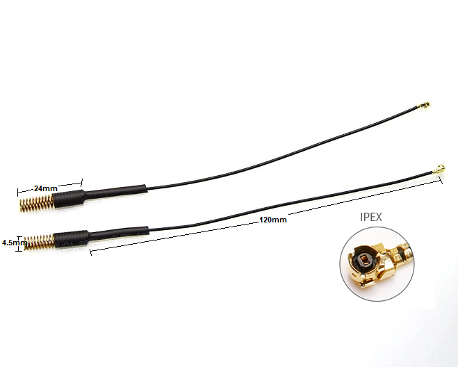 Antenna lora 433mhz spring 3dbi ipex 120mm