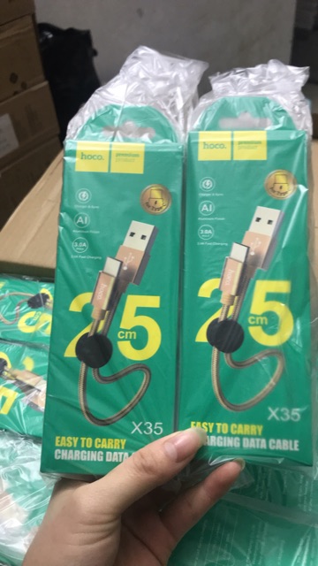 ? [Chính hãng Hoco] Cáp sạc Lightning / Android / Type C dài 25cm Hoco X35 ? Dây ngắn Iphone dùng cho sạc dự phòng