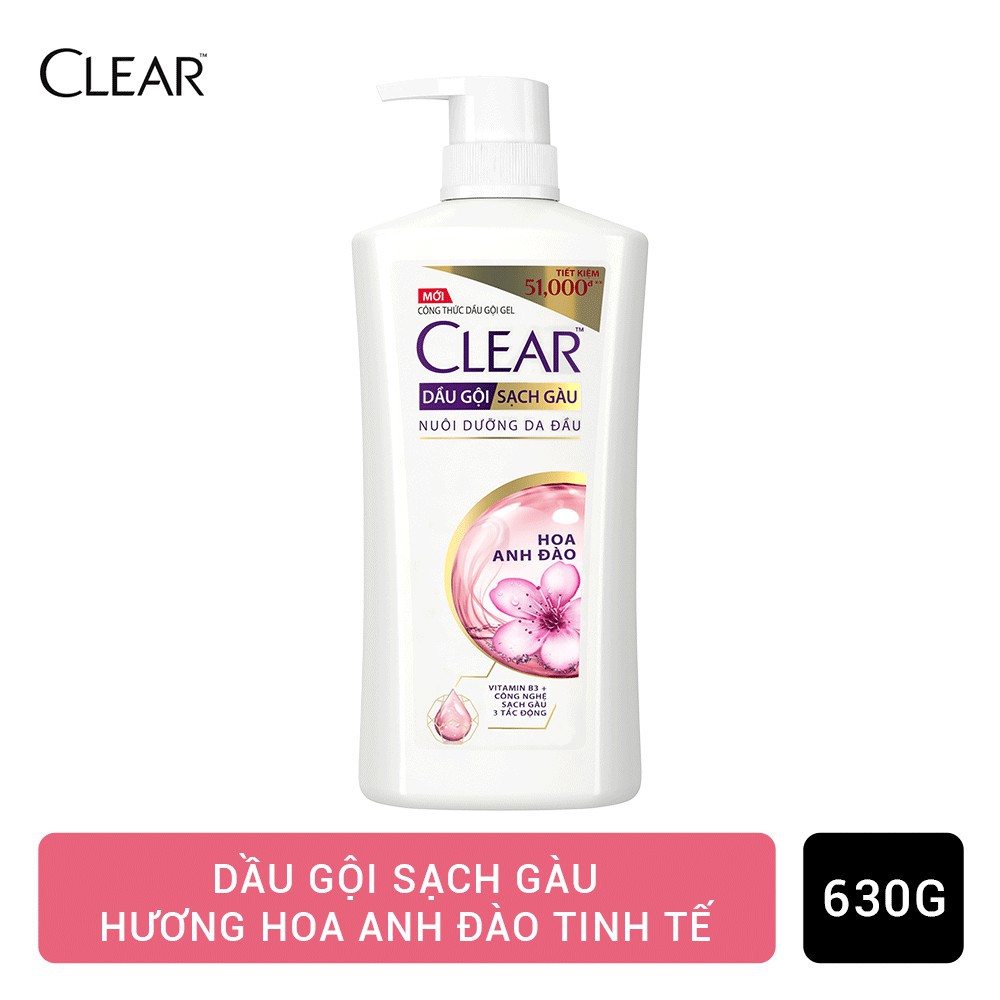 Dầu gội Clear hoa anh đào mới 630G